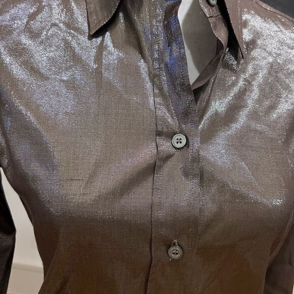 Escada metallic button-down blouse, size 36, US 6 - Picture 2 of 8